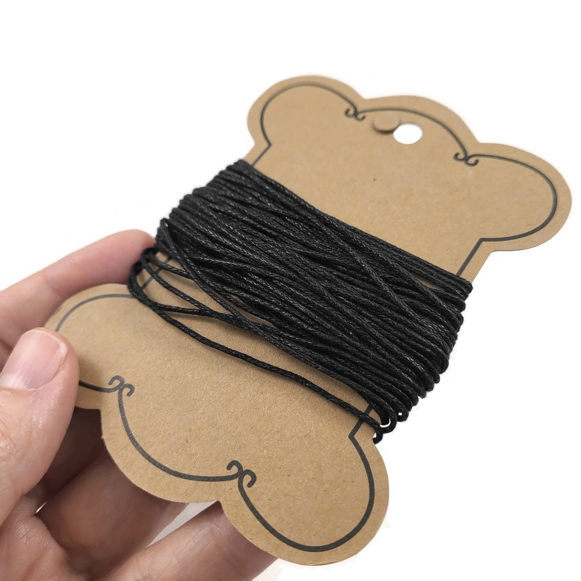 1 Black waxed cotton cord 1mm - 10 meters / 32.8 ft