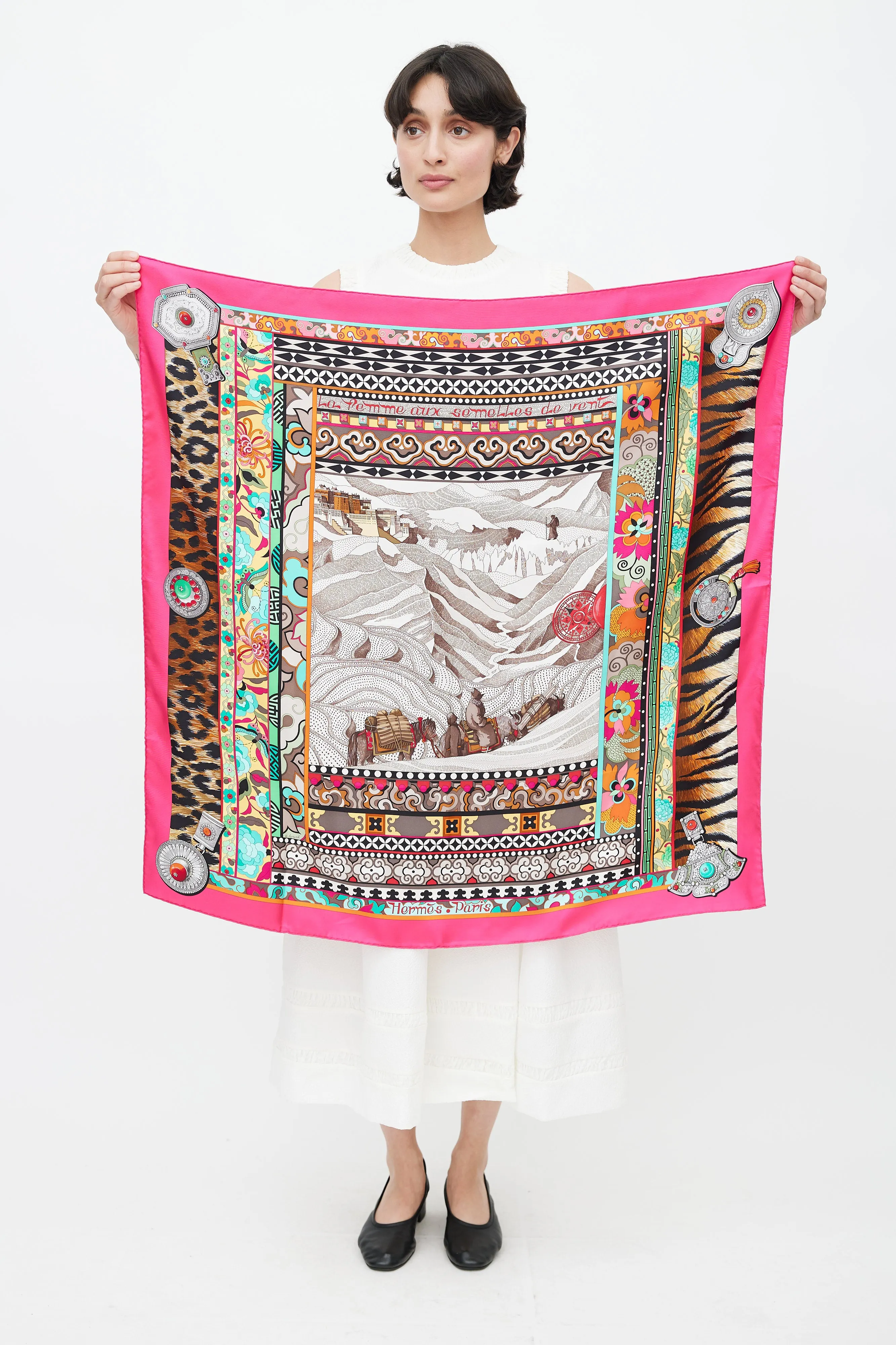 2009 Multicolour La Femme Aux Semelles De Vent 90 Scarf