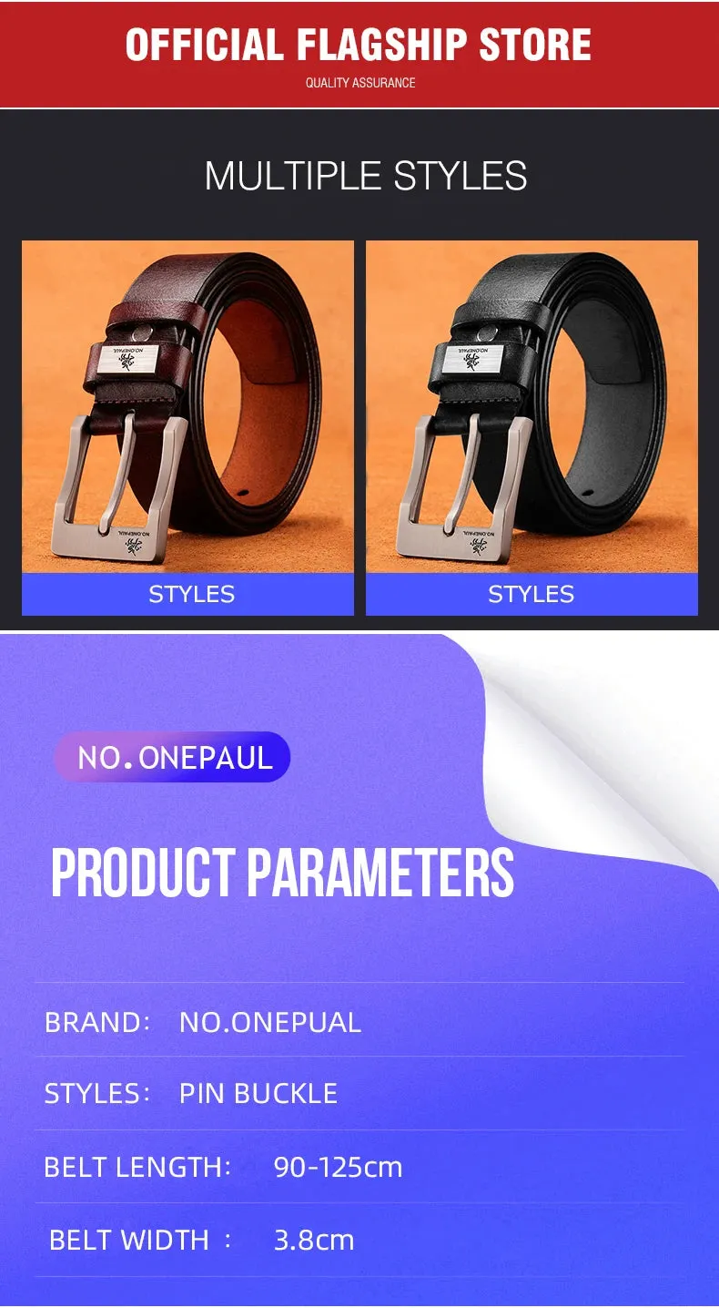2023New Men's Cow Leather Belts Luxury Strap Male Belts For Fashion Classice Vintage Pin Buckle Men Belt High Quality