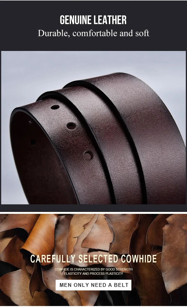 2023New Men's Cow Leather Belts Luxury Strap Male Belts For Fashion Classice Vintage Pin Buckle Men Belt High Quality