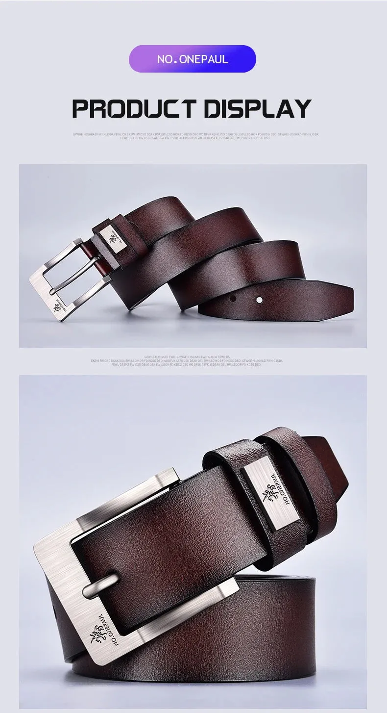 2023New Men's Cow Leather Belts Luxury Strap Male Belts For Fashion Classice Vintage Pin Buckle Men Belt High Quality