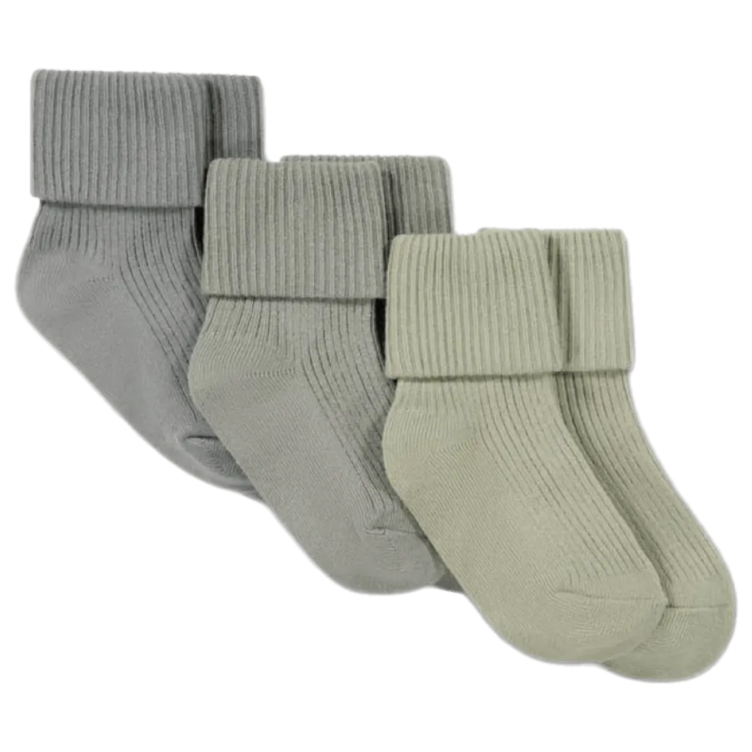 3 Pack Rib Sock - Sage/Moss/Clay