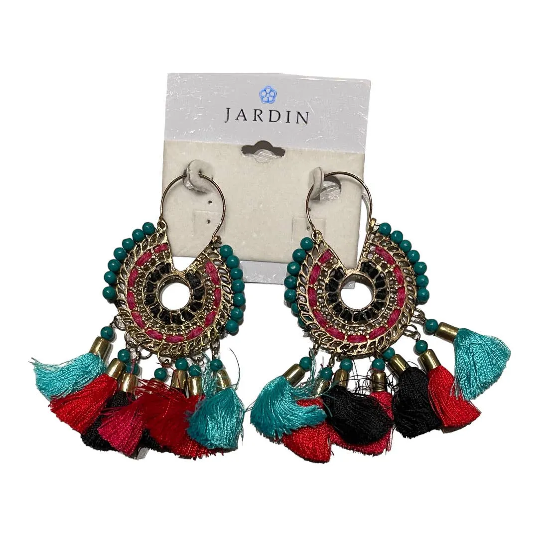 Anthropologie Jardin Tassel Beaded Bohemian Earrings New
