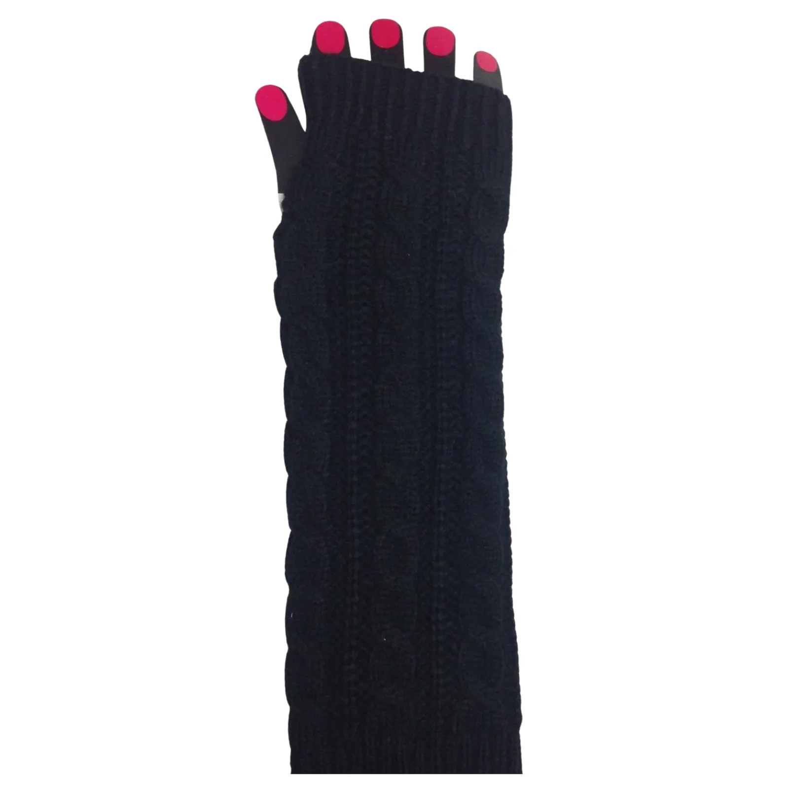ARM WARMERS Knitted Long Fingerless Gloves Winter Mitten Cover Womens Party