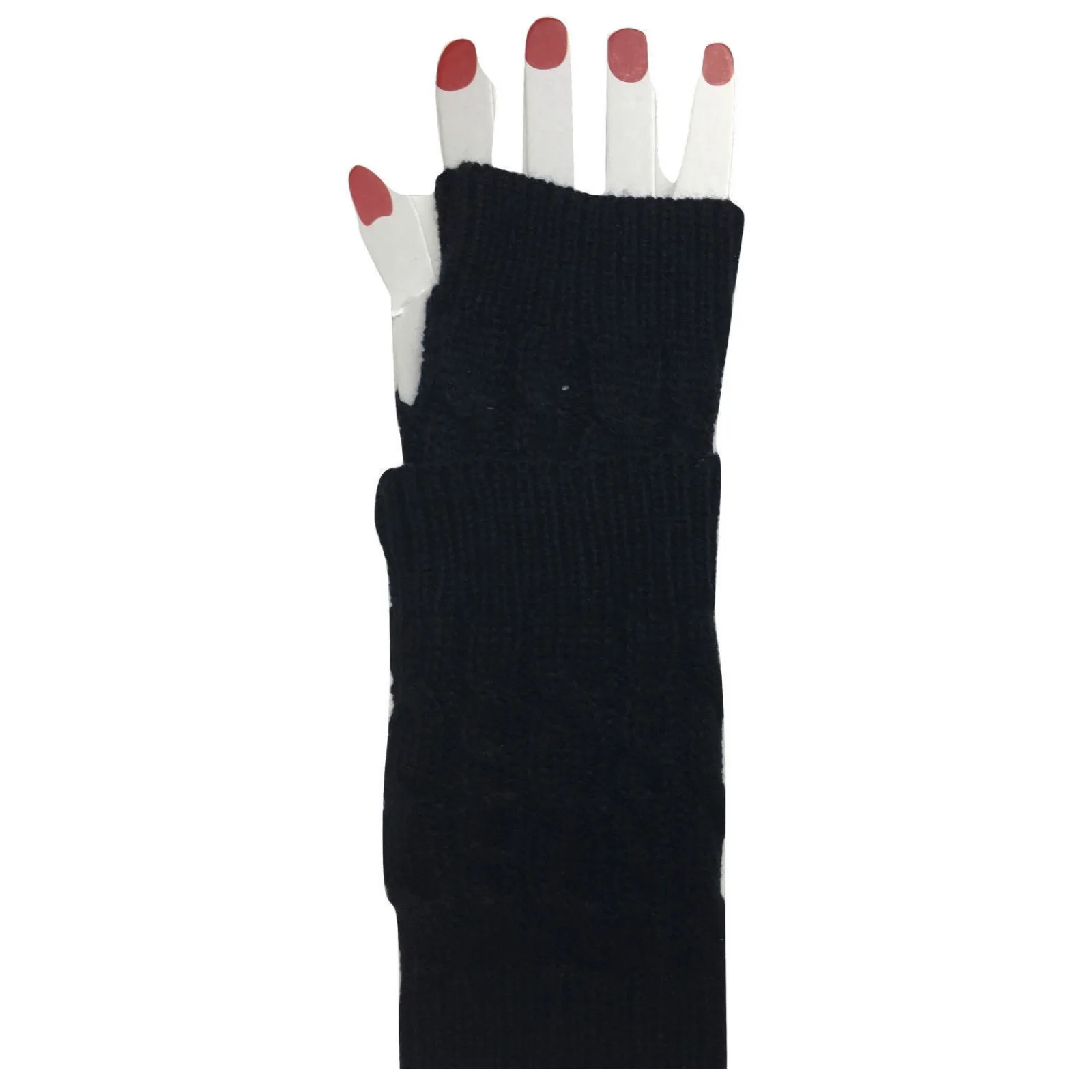 ARM WARMERS Knitted Short Fingerless Gloves Winter Mitten Cover Womens Party
