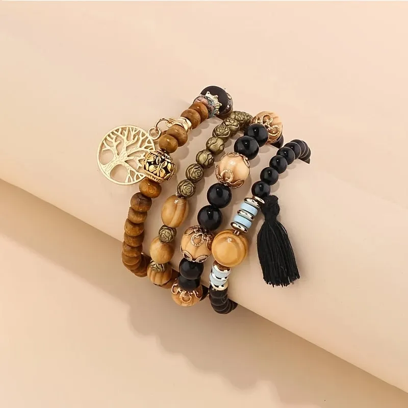 Creative Bohemian Layered Beaded Stretchable Bracelet for Men | Vibrant Color