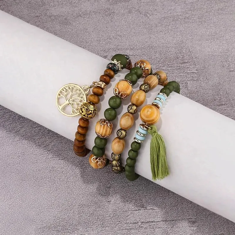 Creative Bohemian Layered Beaded Stretchable Bracelet for Men | Vibrant Color