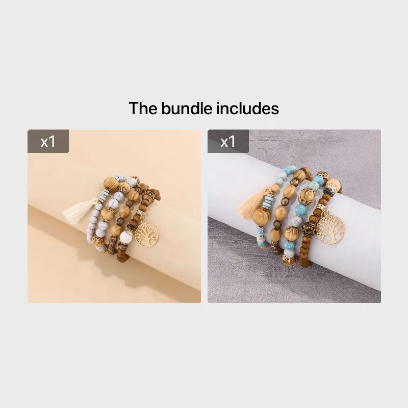 Creative Bohemian Layered Beaded Stretchable Bracelet for Men | Vibrant Color