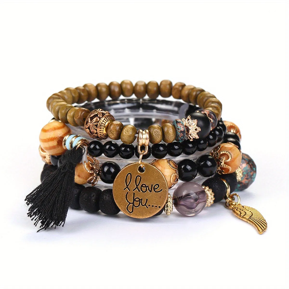 Creative Bohemian Layered Beaded Stretchable Bracelet for Men | Vibrant Color