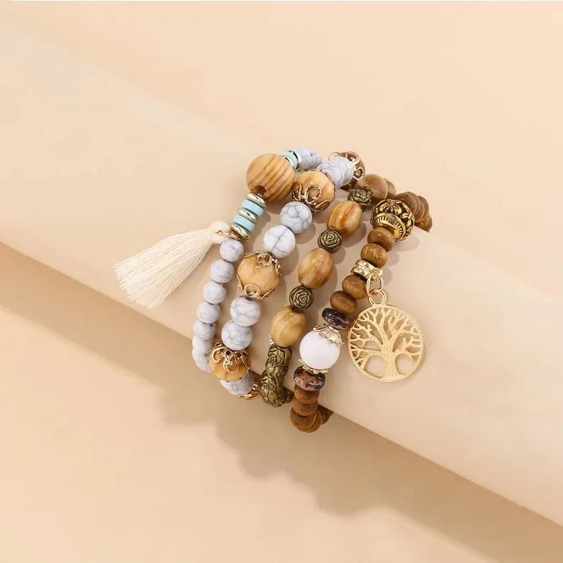Creative Bohemian Layered Beaded Stretchable Bracelet for Men | Vibrant Color