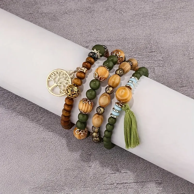 Creative Bohemian Layered Beaded Stretchable Bracelet for Men | Vibrant Color