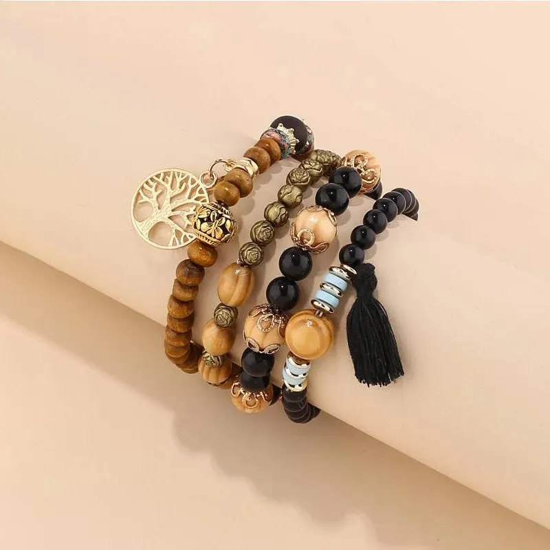 Creative Bohemian Layered Beaded Stretchable Bracelet for Men | Vibrant Color