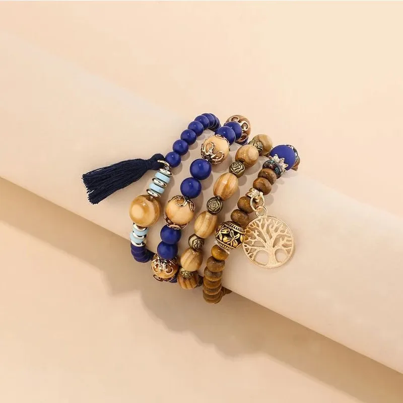 Creative Bohemian Layered Beaded Stretchable Bracelet for Men | Vibrant Color