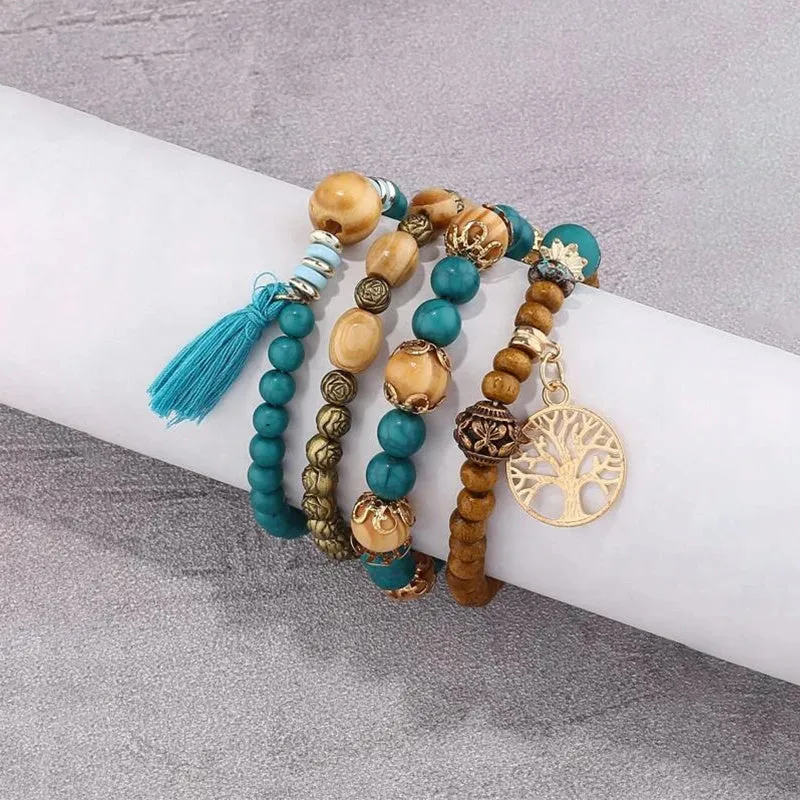 Creative Bohemian Layered Beaded Stretchable Bracelet for Men | Vibrant Color