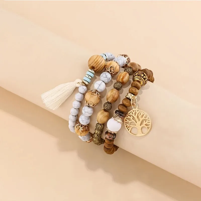 Creative Bohemian Layered Beaded Stretchable Bracelet for Men | Vibrant Color