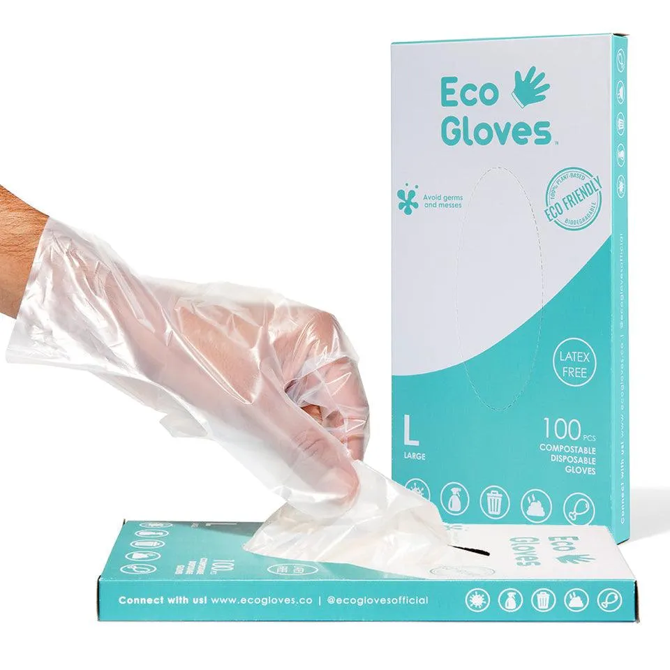 Eco Gloves Disposable Eco-Friendly Compostable Gloves (Case of 24 Boxes)