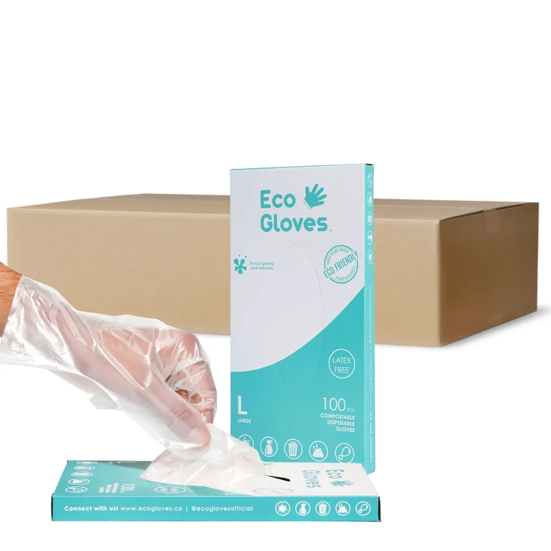 Eco Gloves Disposable Eco-Friendly Compostable Gloves (Case of 24 Boxes)