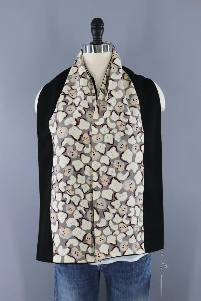 Funny Face Novelty Print Silk Scarf