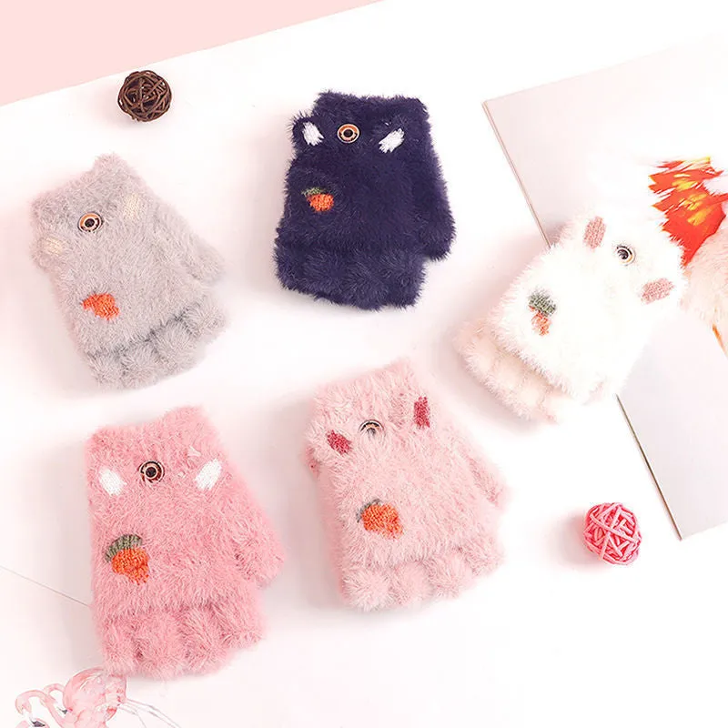 Kawaii Cozy Half Finger Gloves
