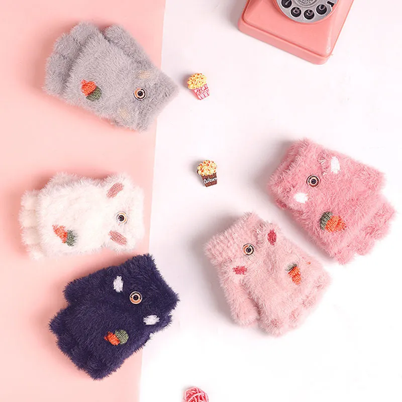 Kawaii Cozy Half Finger Gloves