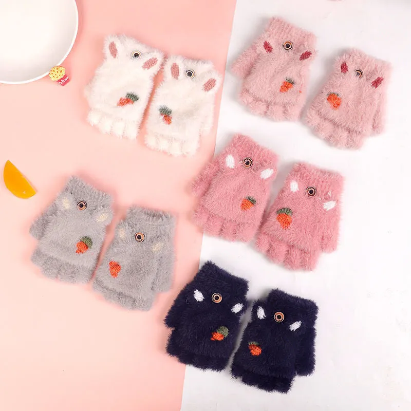 Kawaii Cozy Half Finger Gloves