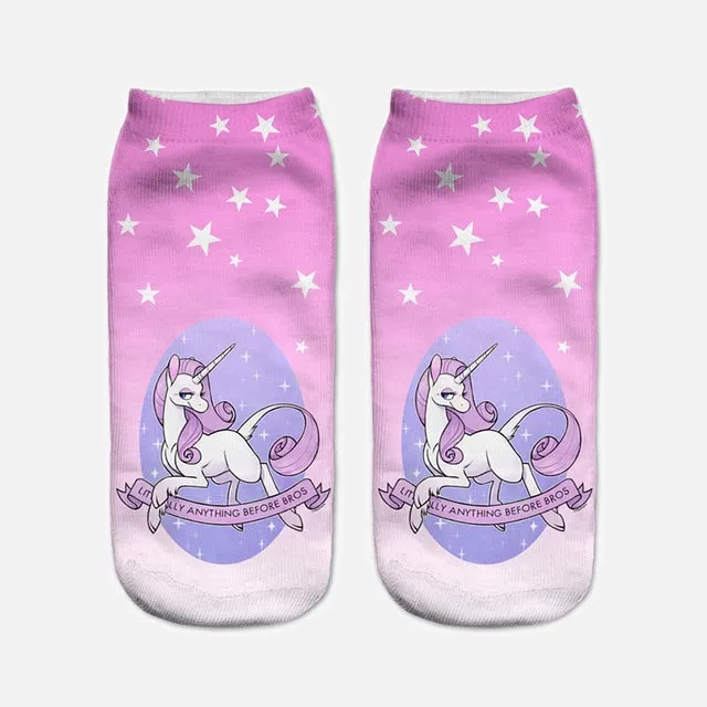 Kawaii Harajuku 3D Unicorn Socks