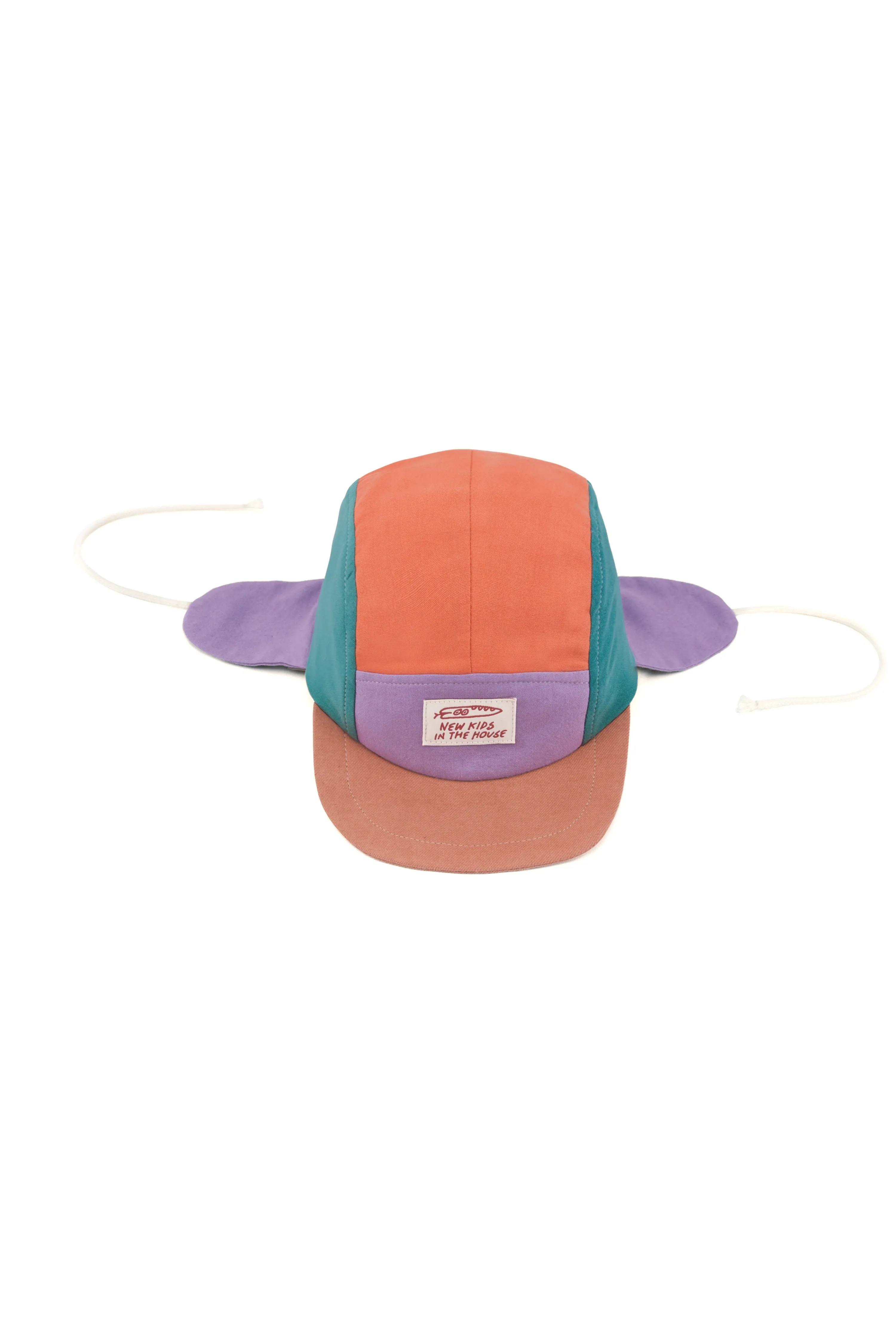 Lightweight Upcycled Baby Hat – 5-Panel Summer Cap with Soft Earflaps for Sun & Wind
