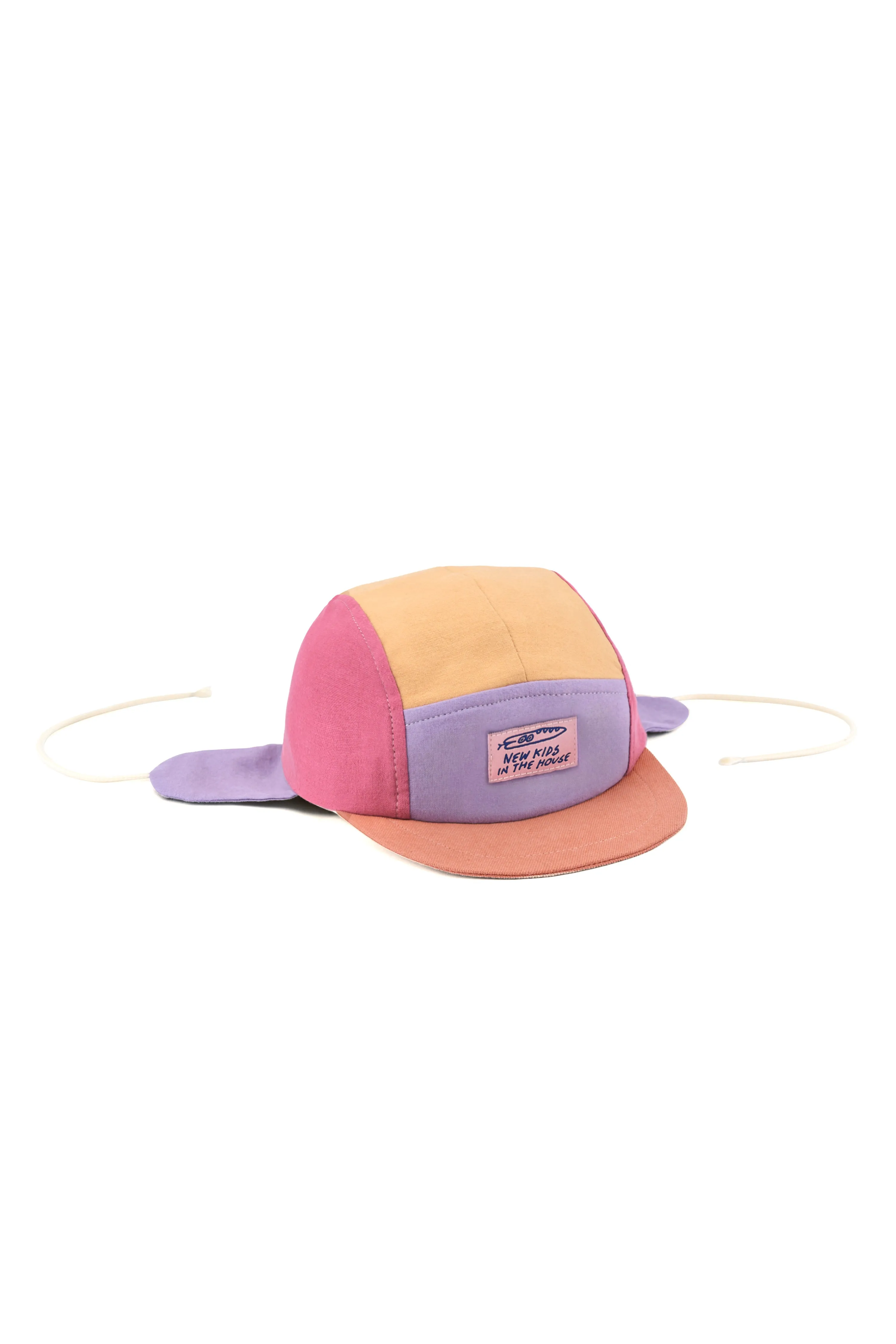 Lightweight Upcycled Baby Hat – 5-Panel Summer Cap with Soft Earflaps for Sun & Wind