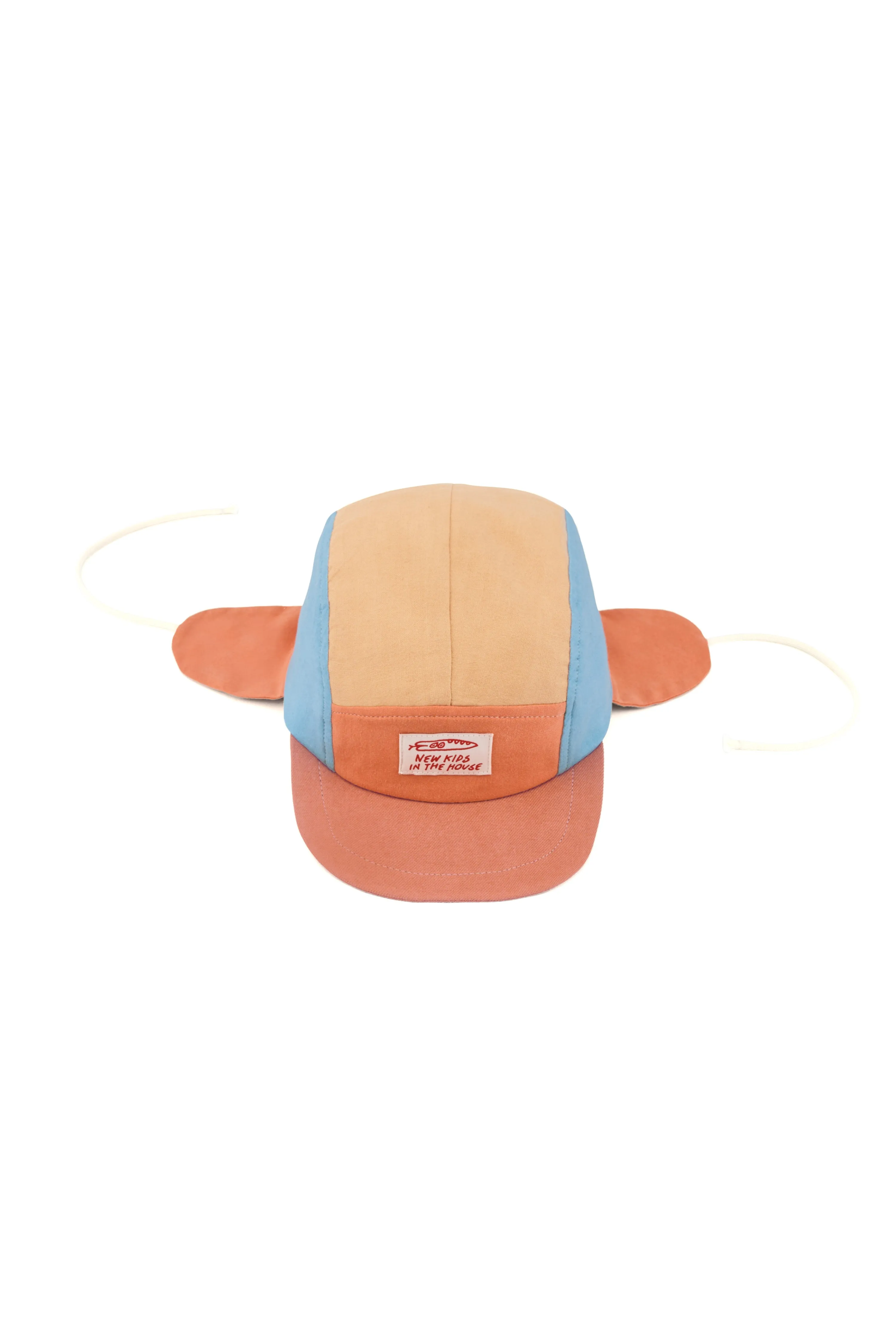 Lightweight Upcycled Baby Hat – 5-Panel Summer Cap with Soft Earflaps for Sun & Wind