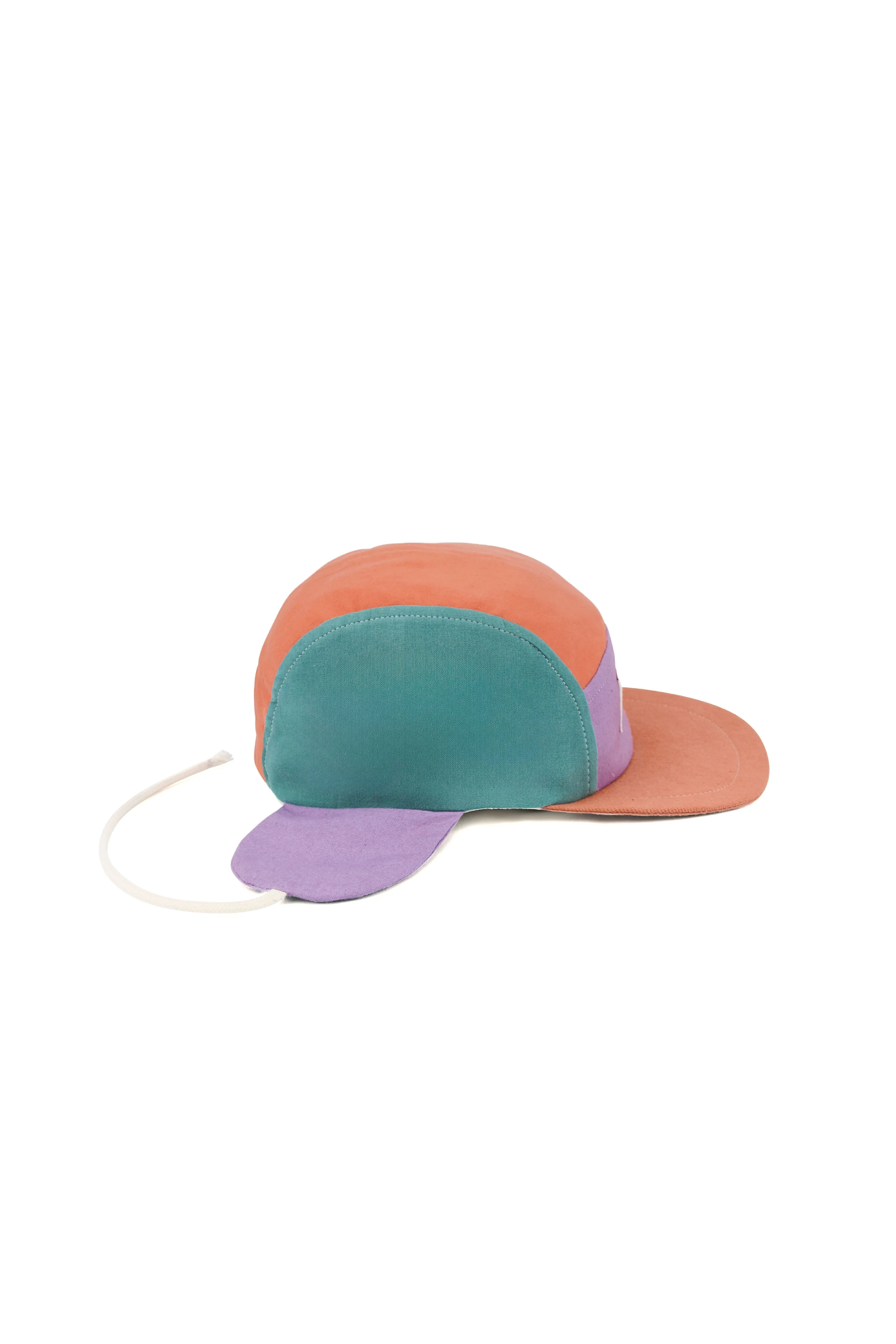 Lightweight Upcycled Baby Hat – 5-Panel Summer Cap with Soft Earflaps for Sun & Wind