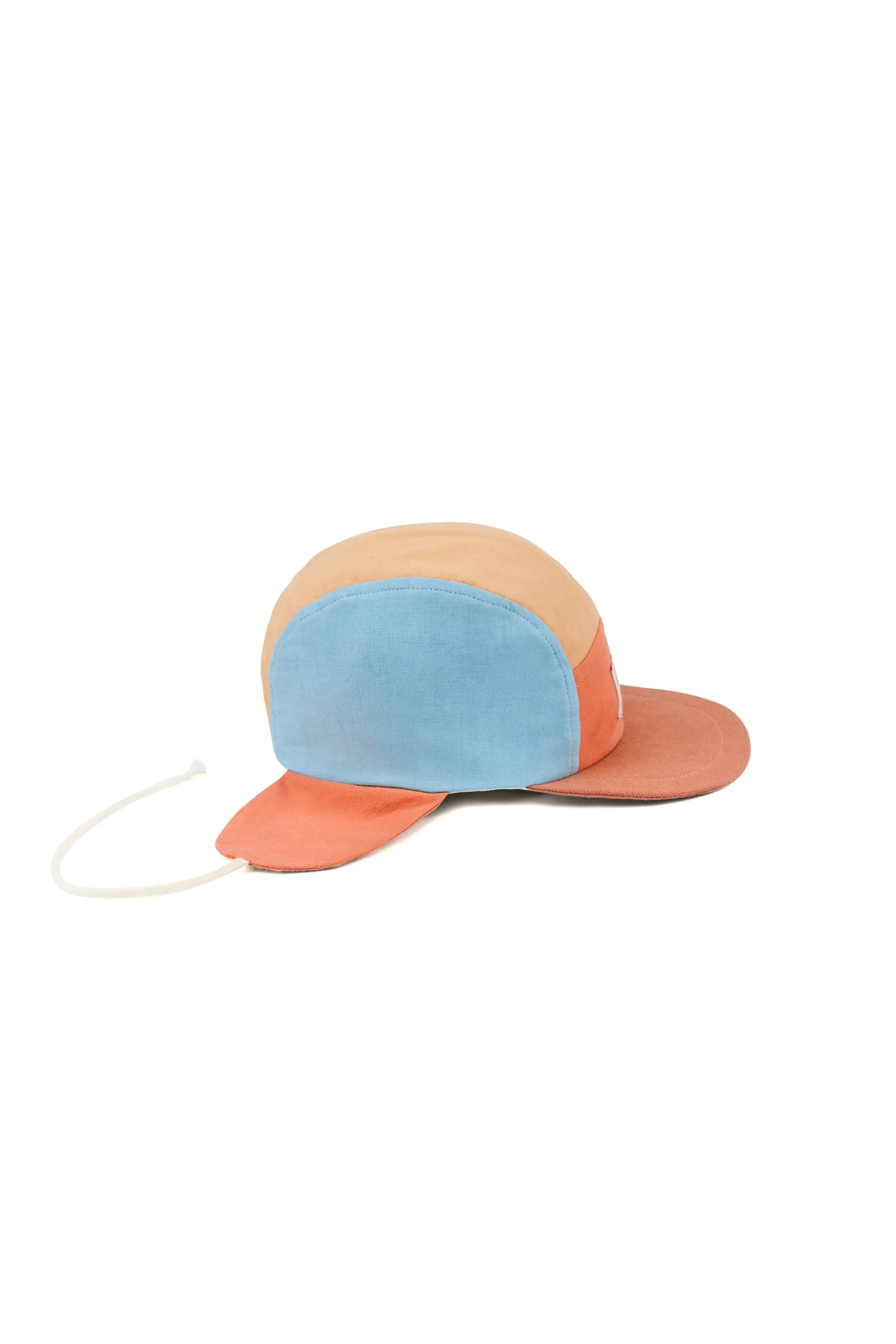 Lightweight Upcycled Baby Hat – 5-Panel Summer Cap with Soft Earflaps for Sun & Wind