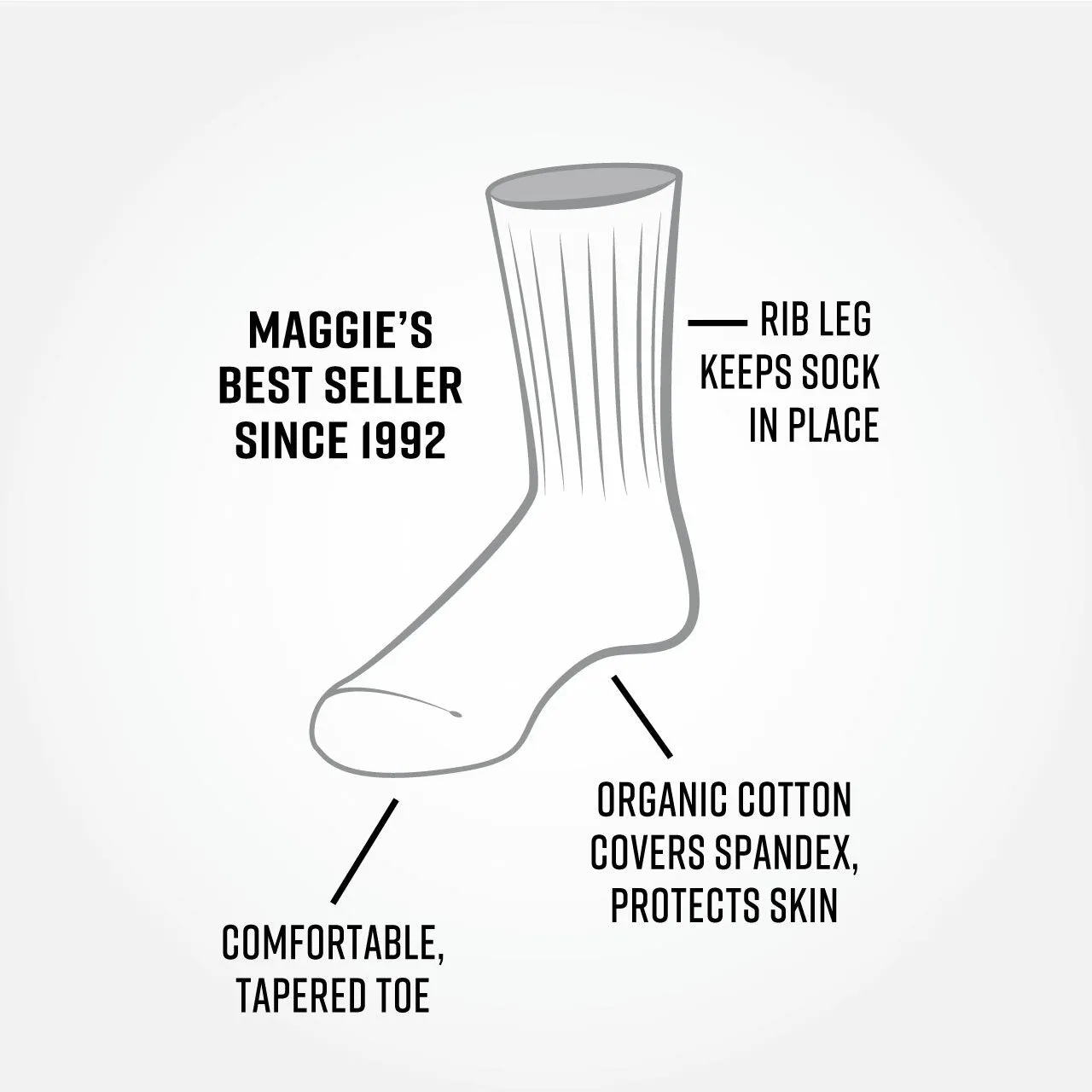 Maggie's Organics - Organic Cotton Crew Socks - Eggplant