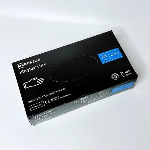 Nitrile powder-free gloves Nitrylex Mercator size M (Black)
