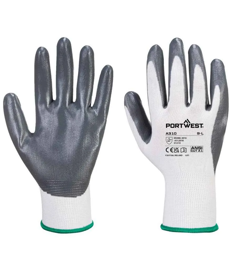Portwest Flexo Grip Nitrile Gloves | Grey