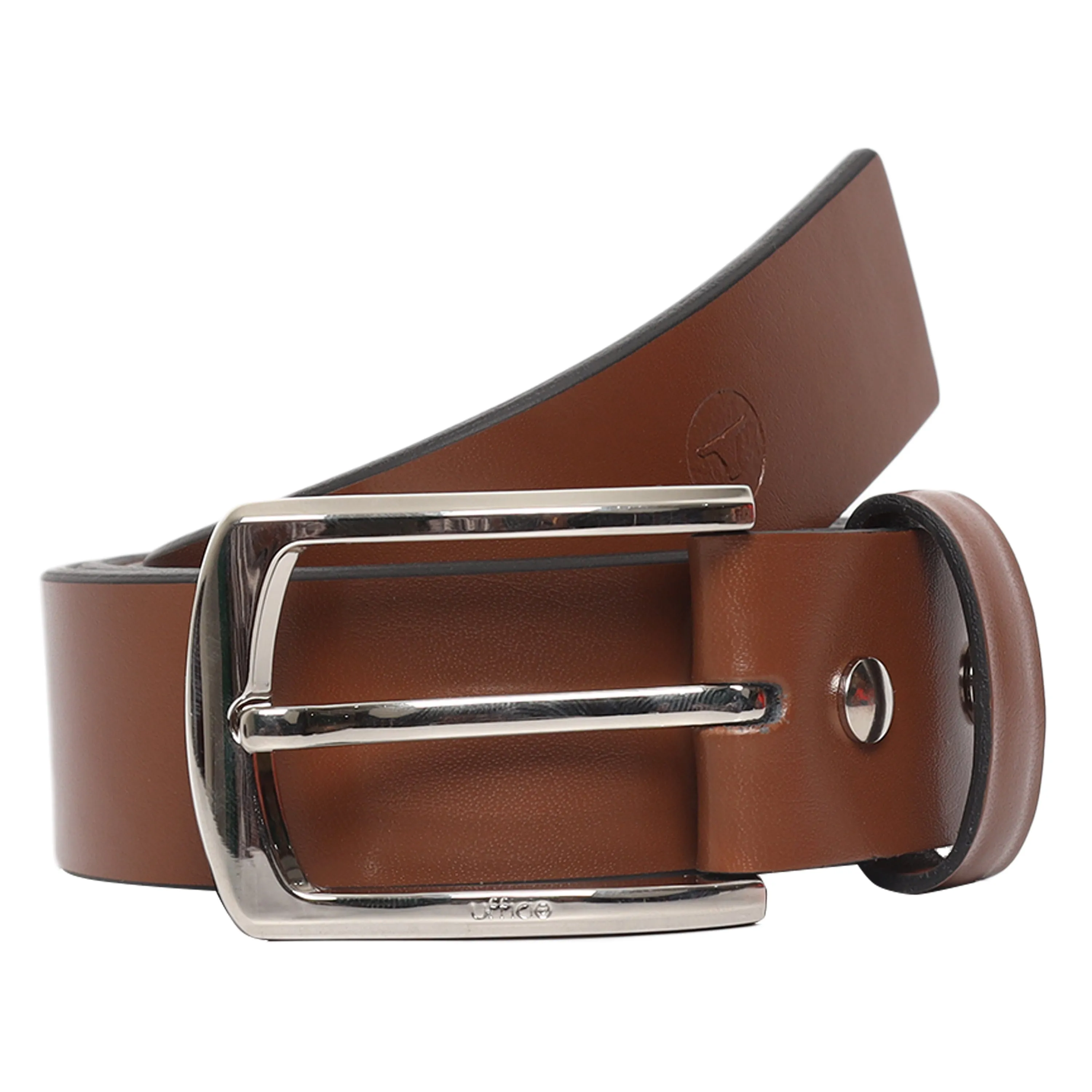 Ufficio Men's Genuine Leather Jeans Belt (Casual, Tan)